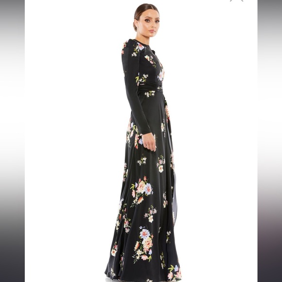 Ieena for Mac Duggal Floral Empire Waist Jewel Neck - Picture 3 of 8